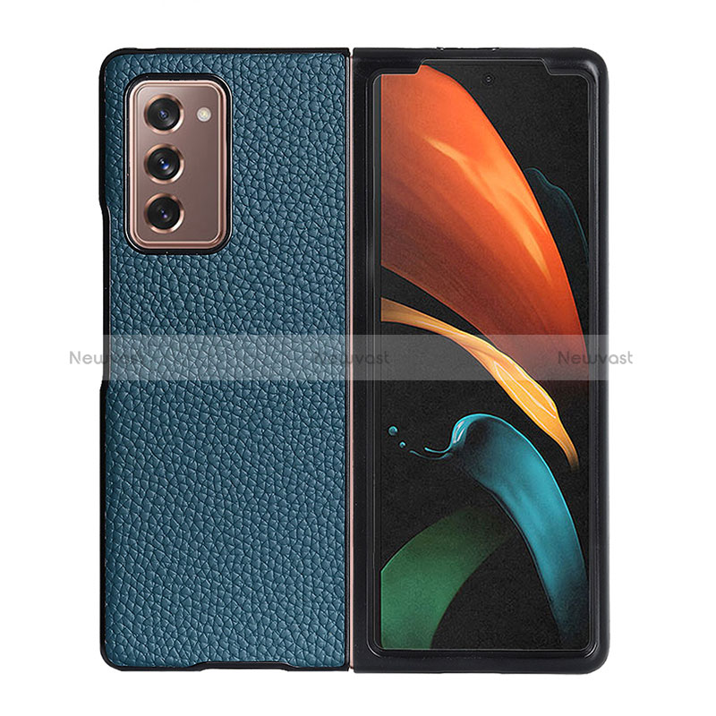 Luxury Leather Matte Finish and Plastic Back Cover Case BH2 for Samsung Galaxy Z Fold2 5G