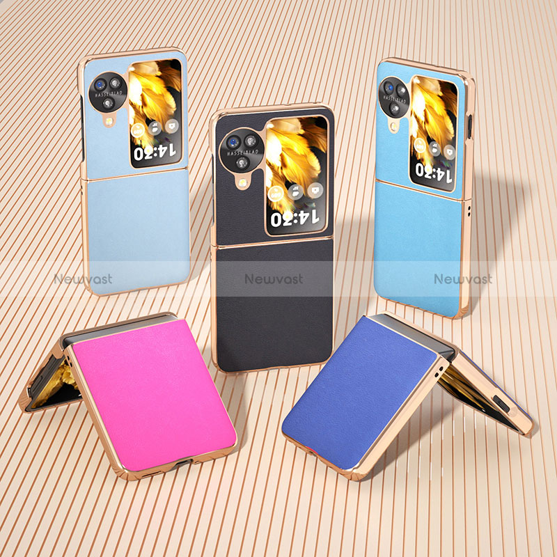 Luxury Leather Matte Finish and Plastic Back Cover Case BH30 for Oppo Find N3 Flip 5G
