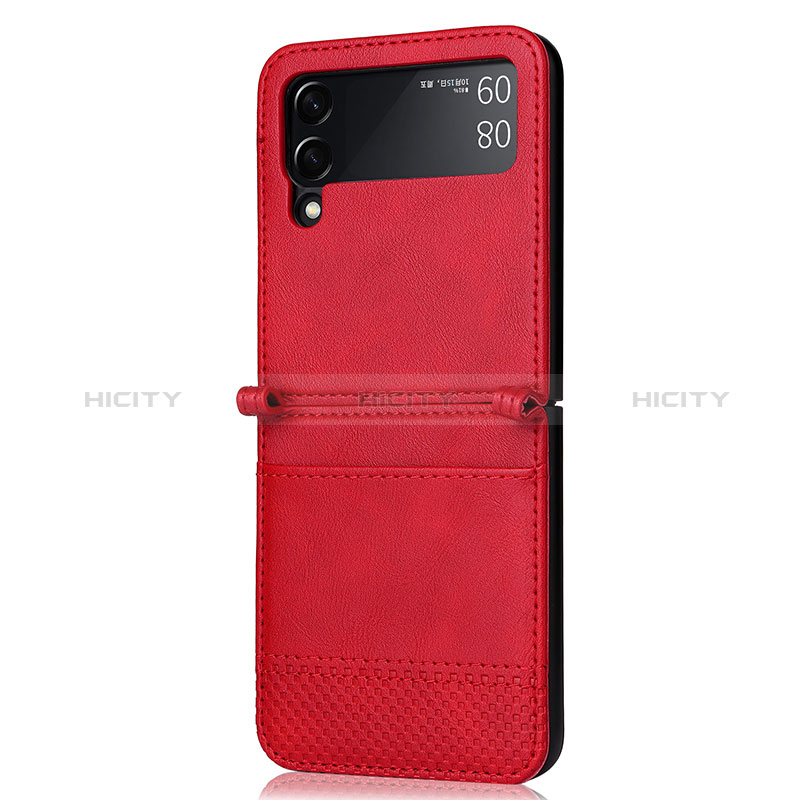 Luxury Leather Matte Finish and Plastic Back Cover Case BY2 for Samsung Galaxy Z Flip4 5G