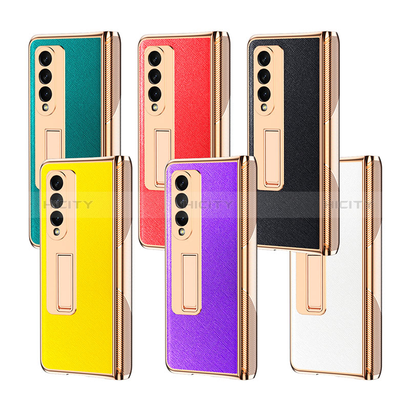Luxury Leather Matte Finish and Plastic Back Cover Case C01 for Samsung Galaxy Z Fold4 5G