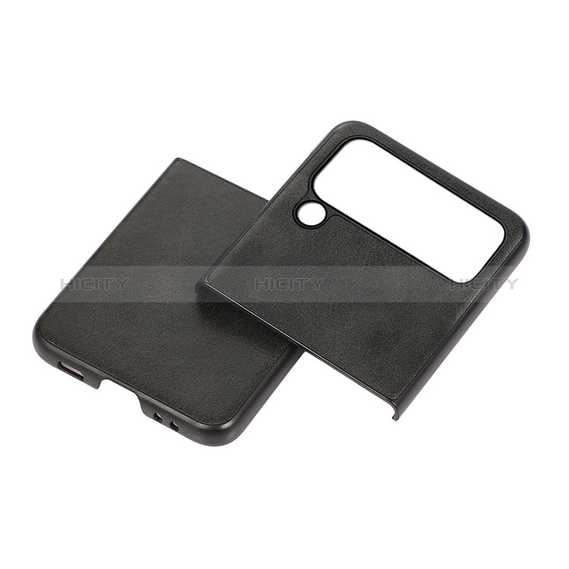 Luxury Leather Matte Finish and Plastic Back Cover Case C07 for Samsung Galaxy Z Flip4 5G