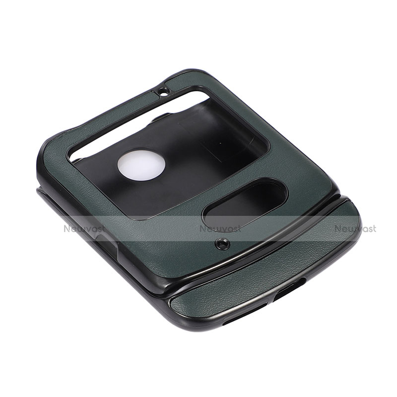 Luxury Leather Matte Finish and Plastic Back Cover Case for Motorola Moto RAZR (2022) 5G Green