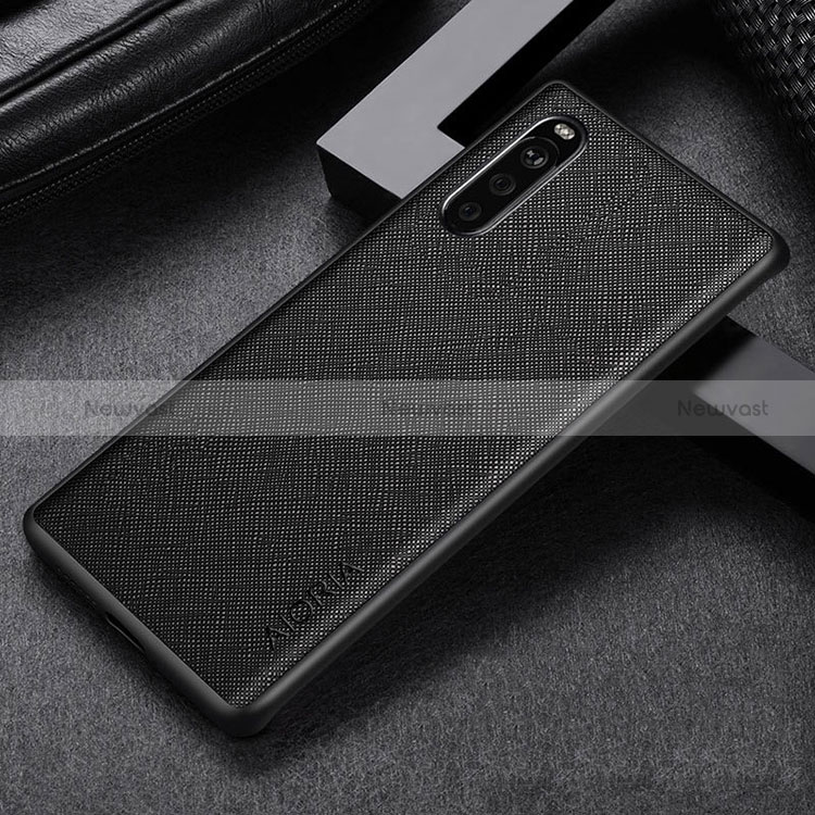 Luxury Leather Matte Finish and Plastic Back Cover Case for Sony Xperia 10 III Lite