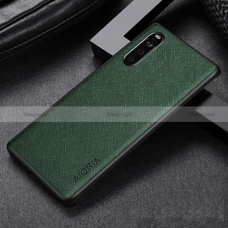 Luxury Leather Matte Finish and Plastic Back Cover Case for Sony Xperia 10 III Lite