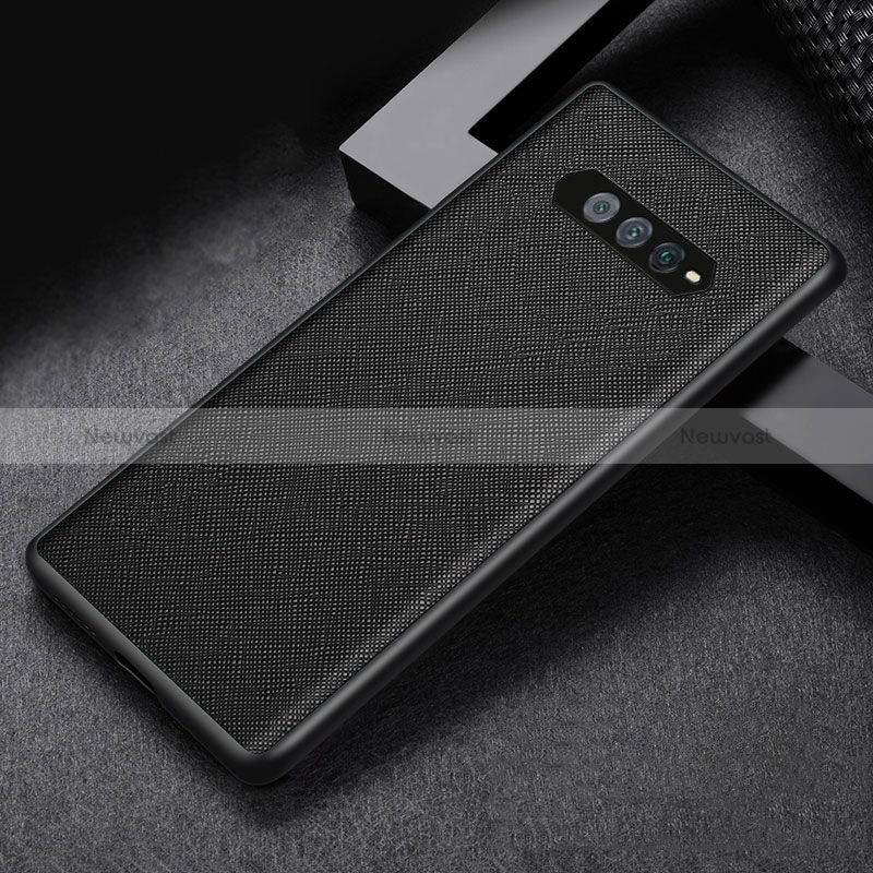 Luxury Leather Matte Finish and Plastic Back Cover Case for Xiaomi Black Shark 5 RS 5G Black