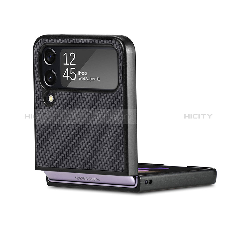 Luxury Leather Matte Finish and Plastic Back Cover Case H02 for Samsung Galaxy Z Flip4 5G