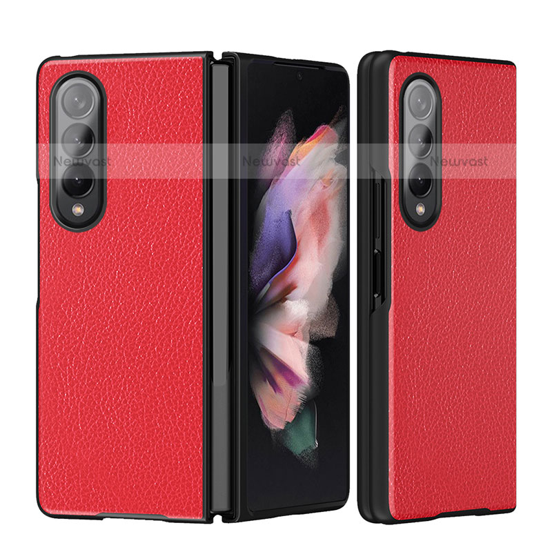 Luxury Leather Matte Finish and Plastic Back Cover Case L08 for Samsung Galaxy Z Fold3 5G