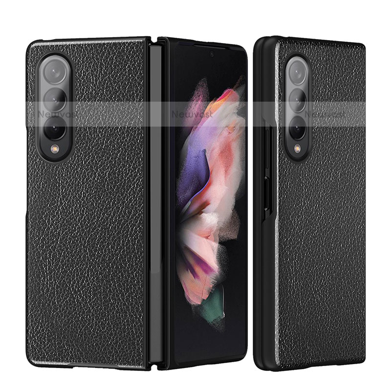 Luxury Leather Matte Finish and Plastic Back Cover Case L08 for Samsung Galaxy Z Fold3 5G