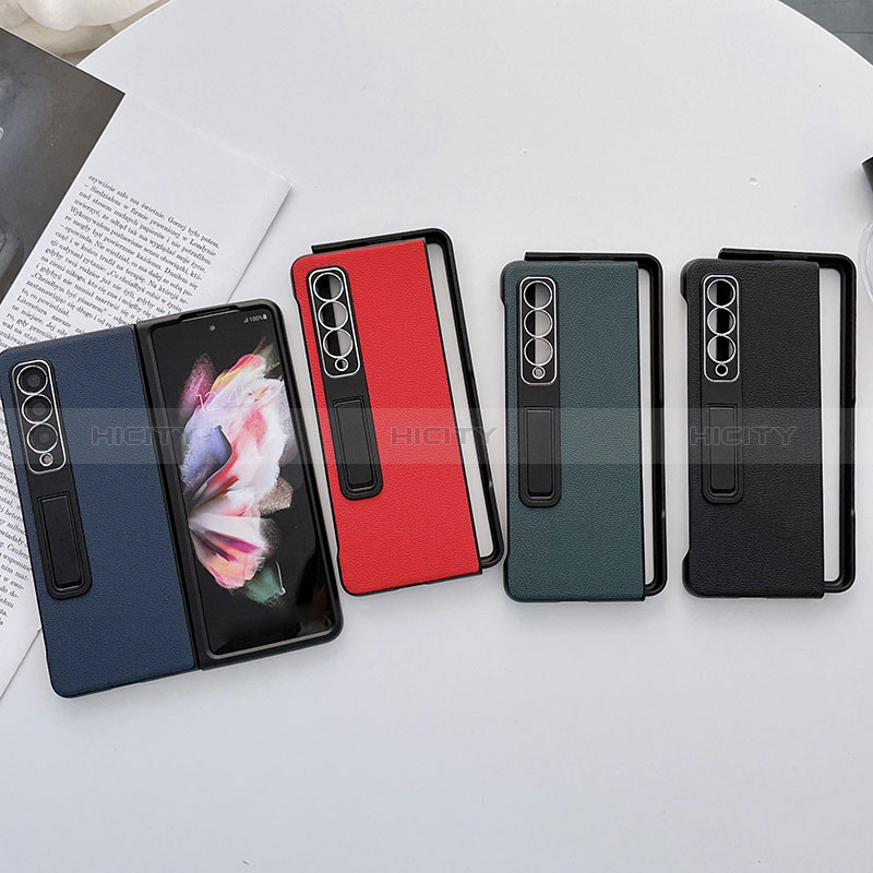 Luxury Leather Matte Finish and Plastic Back Cover Case L09 for Samsung Galaxy Z Fold4 5G