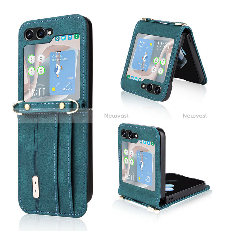 Luxury Leather Matte Finish and Plastic Back Cover Case LZ2 for Samsung Galaxy Z Flip5 5G