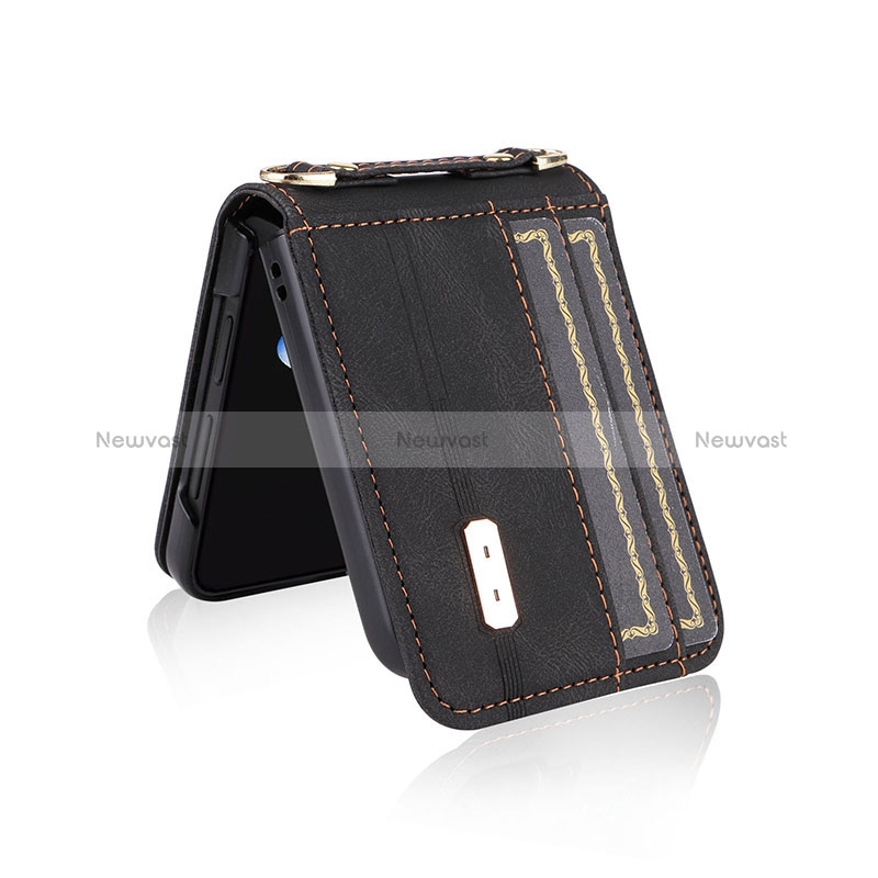 Luxury Leather Matte Finish and Plastic Back Cover Case LZ2 for Samsung Galaxy Z Flip5 5G