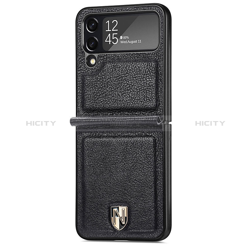 Luxury Leather Matte Finish and Plastic Back Cover Case R05 for Samsung Galaxy Z Flip4 5G