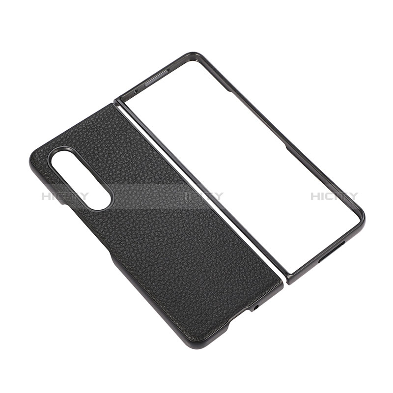 Luxury Leather Matte Finish and Plastic Back Cover Case R05 for Samsung Galaxy Z Fold4 5G