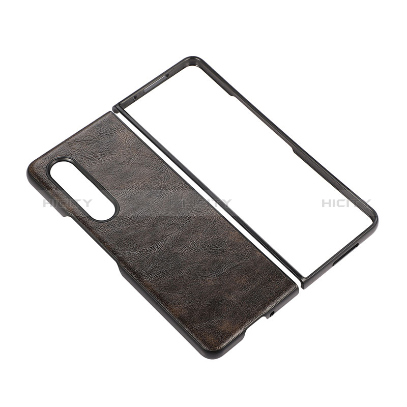 Luxury Leather Matte Finish and Plastic Back Cover Case R07 for Samsung Galaxy Z Fold4 5G