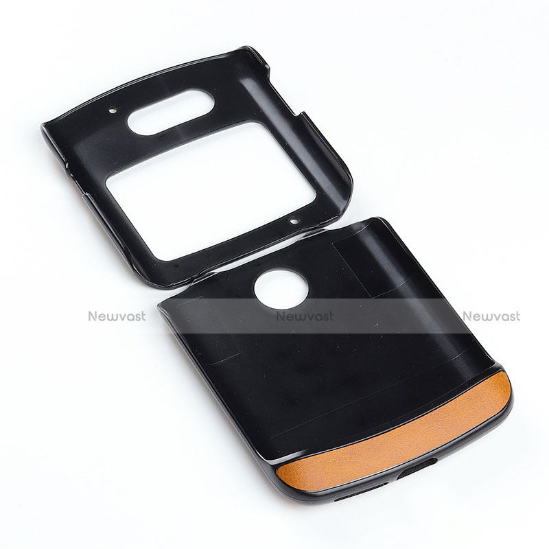 Luxury Leather Matte Finish and Plastic Back Cover Case S02 for Motorola Moto RAZR (2022) 5G