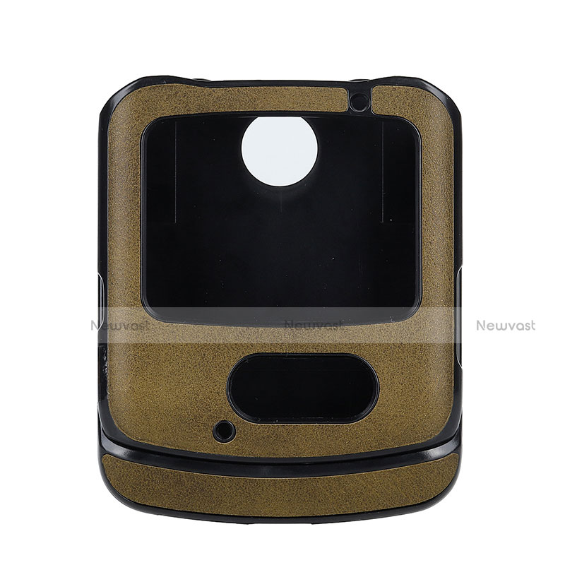 Luxury Leather Matte Finish and Plastic Back Cover Case S02 for Motorola Moto RAZR (2022) 5G