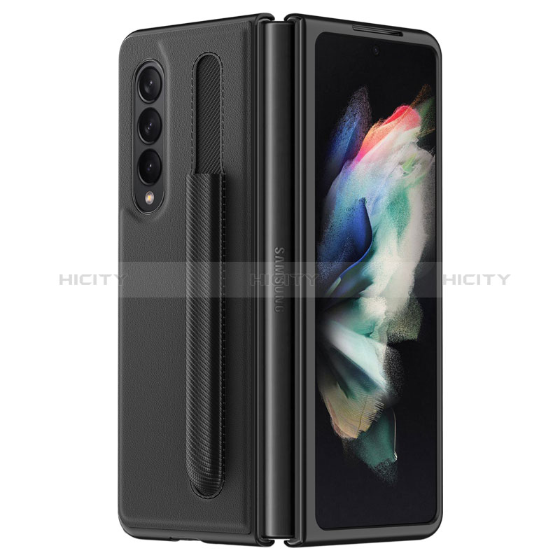 Luxury Leather Matte Finish and Plastic Back Cover Case S02 for Samsung Galaxy Z Fold4 5G