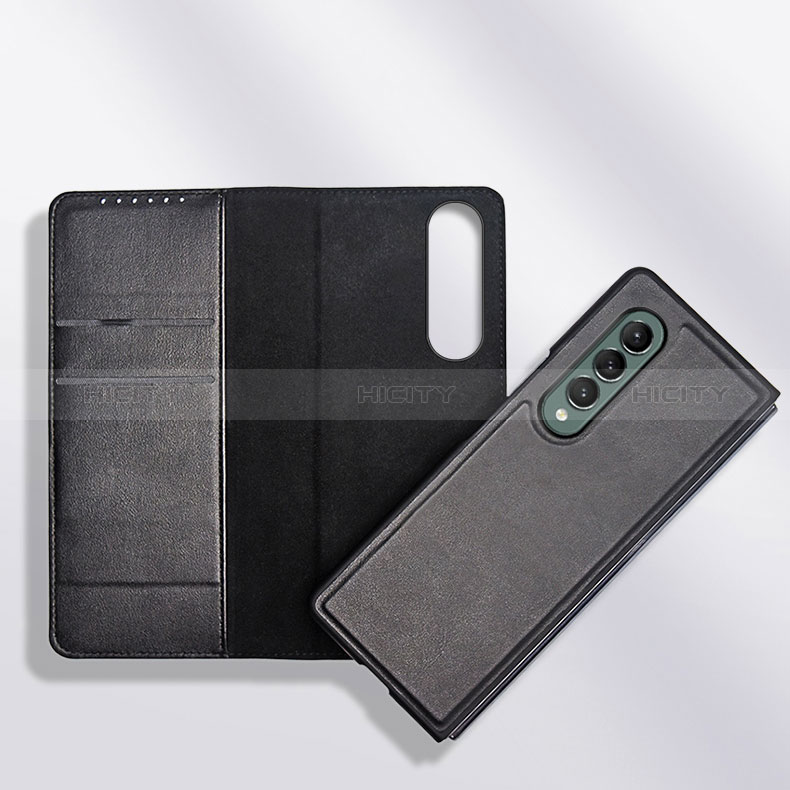 Luxury Leather Matte Finish and Plastic Back Cover Case S03 for Samsung Galaxy Z Fold4 5G