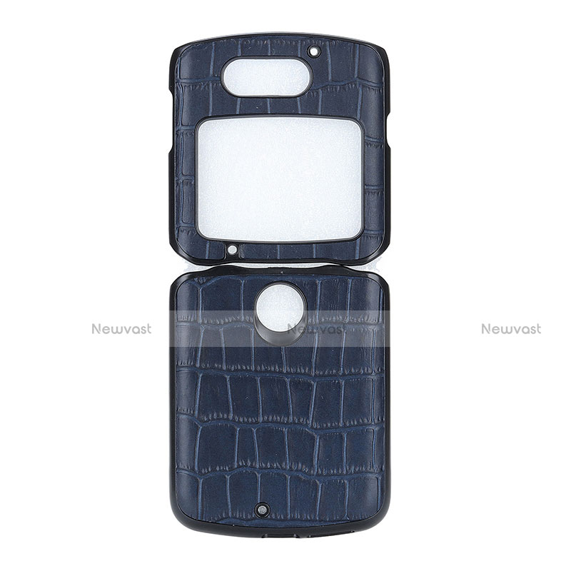 Luxury Leather Matte Finish and Plastic Back Cover Case S04 for Motorola Moto RAZR (2022) 5G