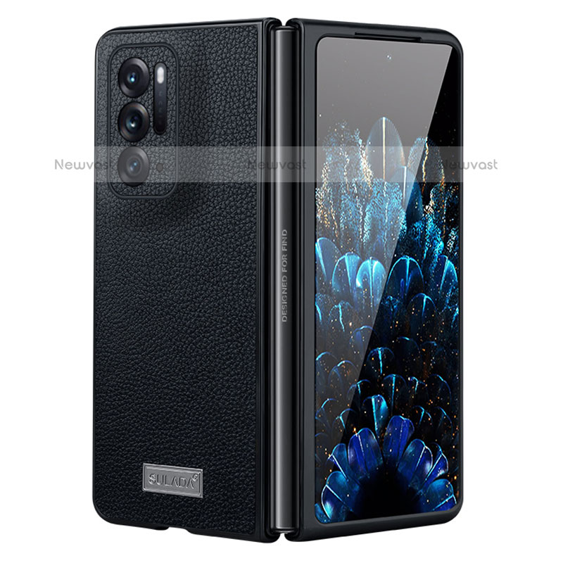 Luxury Leather Matte Finish and Plastic Back Cover Case S05 for Oppo Find N 5G