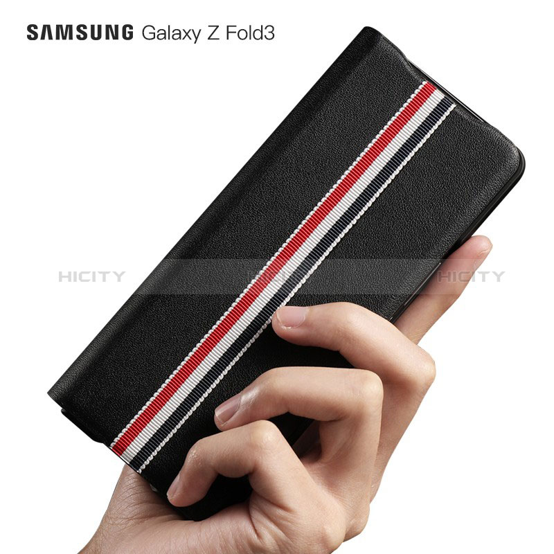 Luxury Leather Matte Finish and Plastic Back Cover Case S07 for Samsung Galaxy Z Fold4 5G