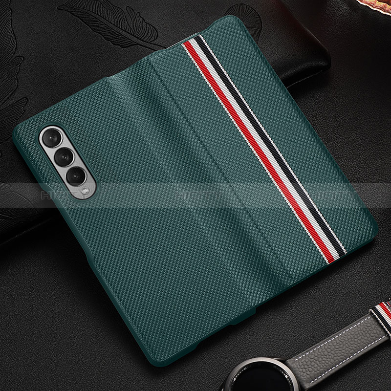 Luxury Leather Matte Finish and Plastic Back Cover Case S09 for Samsung Galaxy Z Fold4 5G