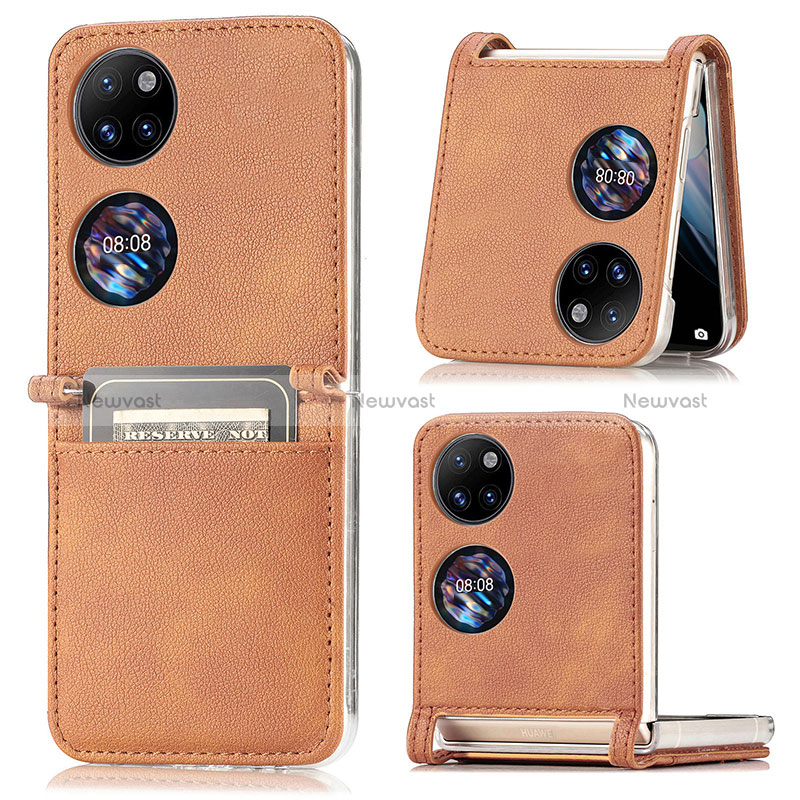 Luxury Leather Matte Finish and Plastic Back Cover Case SD1 for Huawei P60 Pocket