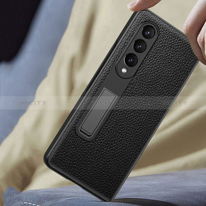 Luxury Leather Matte Finish and Plastic Back Cover Case T01 for Samsung Galaxy Z Fold4 5G