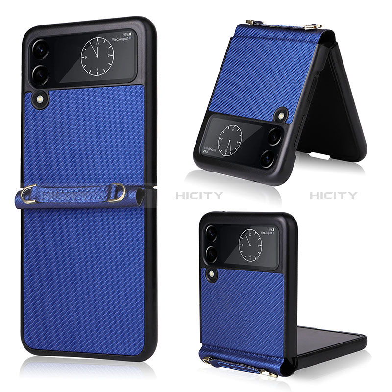 Luxury Leather Matte Finish and Plastic Back Cover Case T03 for Samsung Galaxy Z Flip4 5G