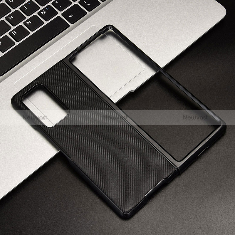 Luxury Leather Matte Finish and Plastic Back Cover Case T03 for Samsung Galaxy Z Fold2 5G