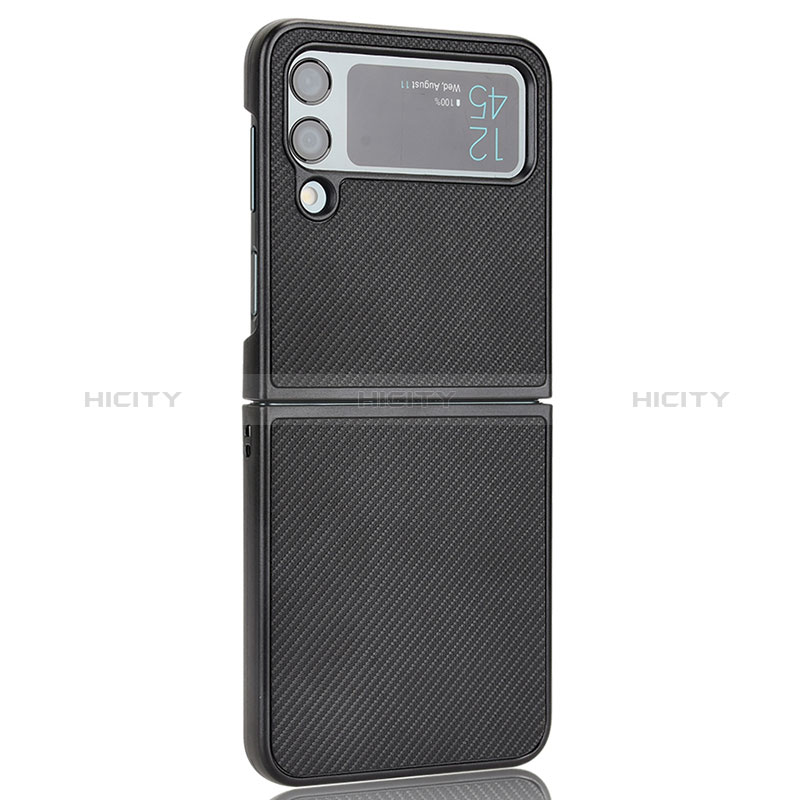 Luxury Leather Matte Finish and Plastic Back Cover Case T04 for Samsung Galaxy Z Flip4 5G