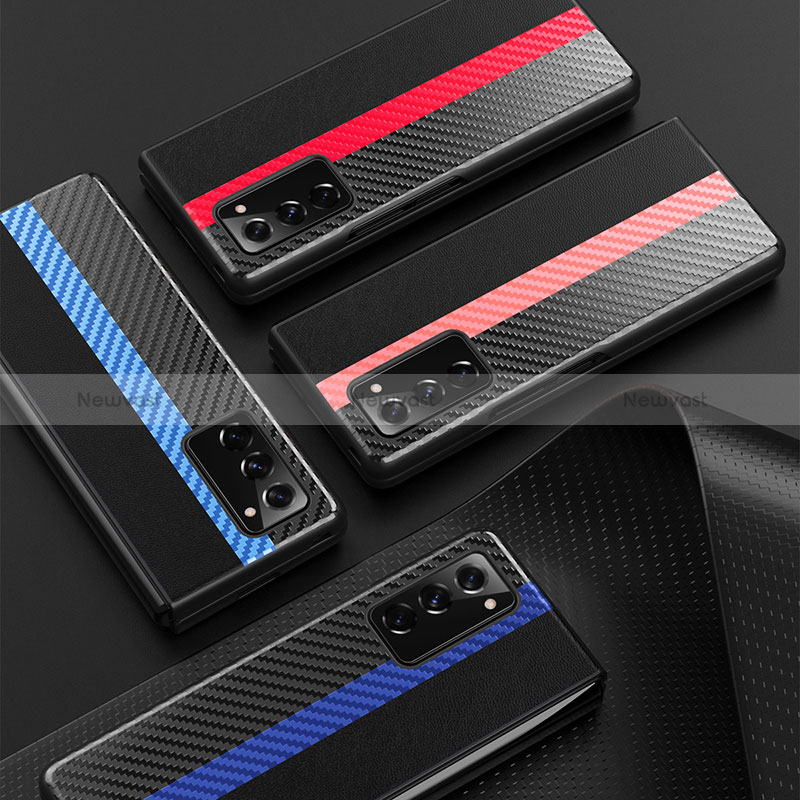 Luxury Leather Matte Finish and Plastic Back Cover Case Z01 for Samsung Galaxy Z Fold2 5G