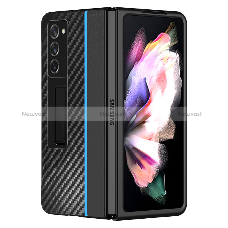 Luxury Leather Matte Finish and Plastic Back Cover Case Z02 for Samsung Galaxy Z Fold2 5G