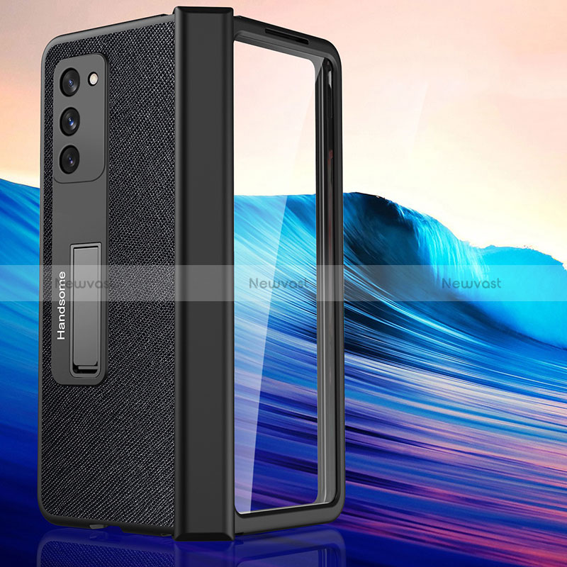 Luxury Leather Matte Finish and Plastic Back Cover Case Z06 for Samsung Galaxy Z Fold2 5G