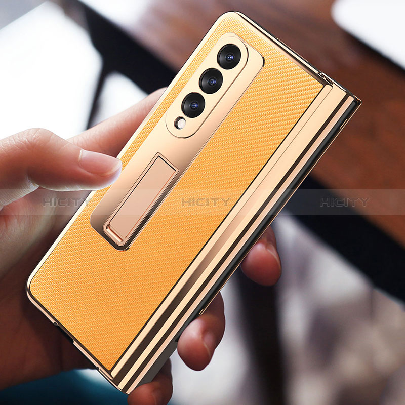 Luxury Leather Matte Finish and Plastic Back Cover Case ZL3 for Samsung Galaxy Z Fold4 5G