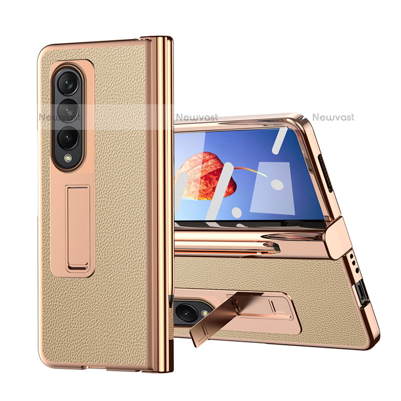 Luxury Leather Matte Finish and Plastic Back Cover Case ZL6 for Samsung Galaxy Z Fold3 5G