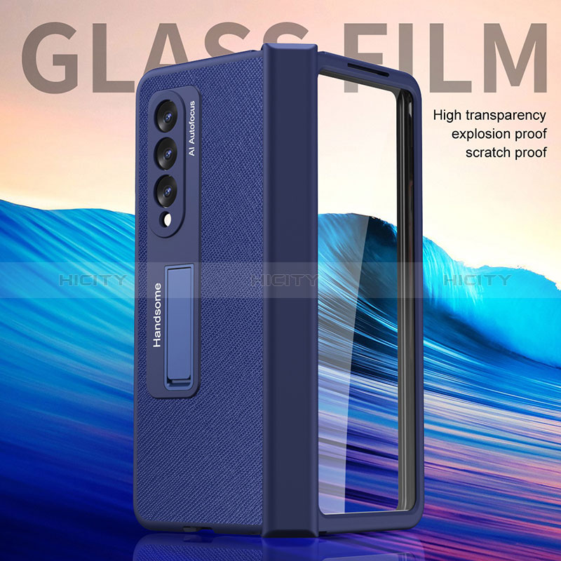 Luxury Leather Matte Finish and Plastic Back Cover Case ZL7 for Samsung Galaxy Z Fold4 5G