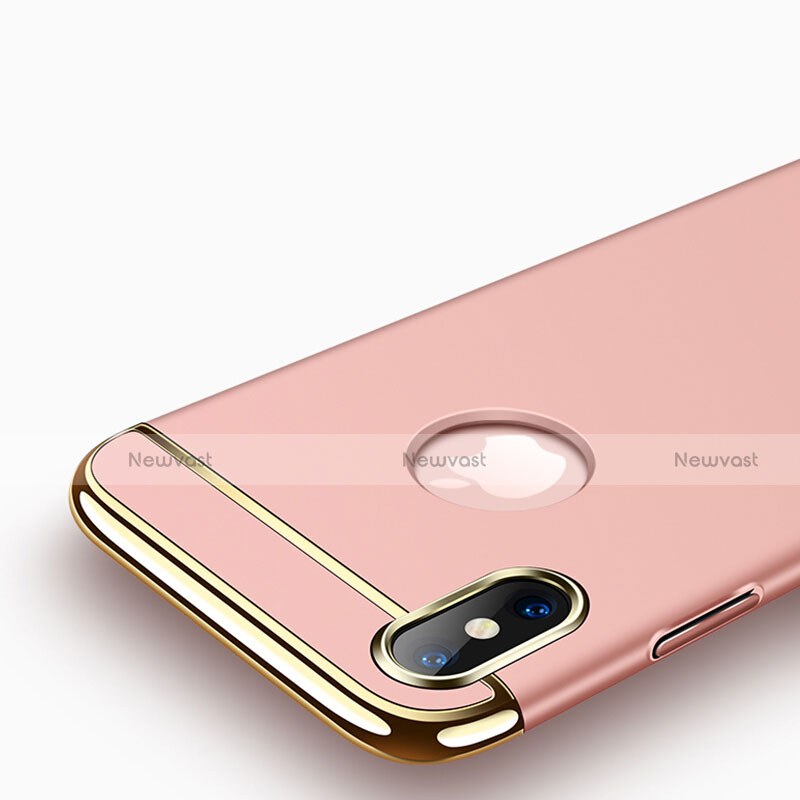 Luxury Metal Frame and Plastic Back Case for Apple iPhone X Rose Gold