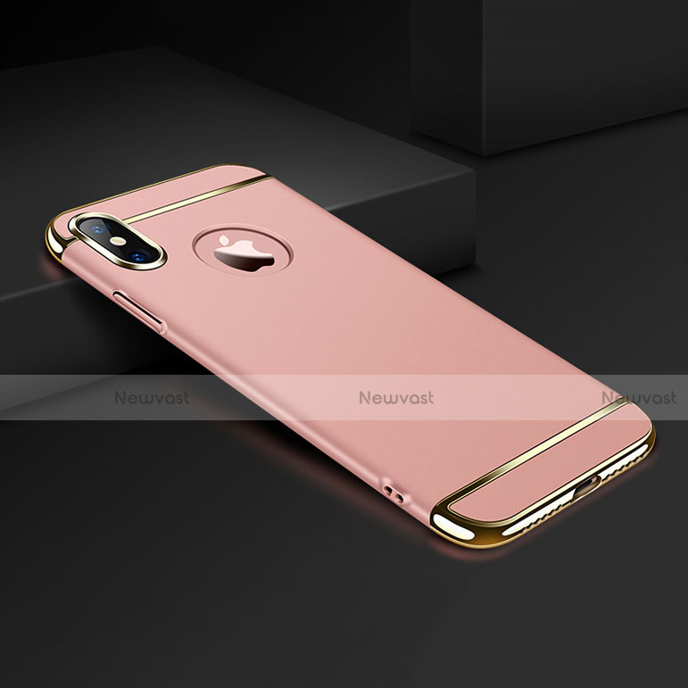 Luxury Metal Frame and Plastic Back Case for Apple iPhone Xs Rose Gold