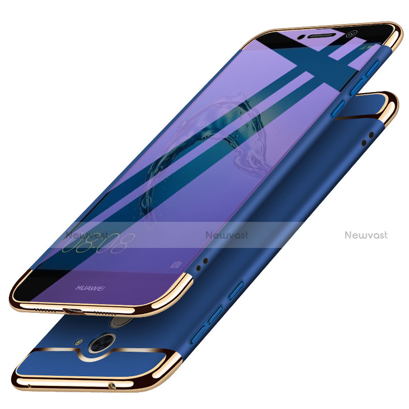 Luxury Metal Frame and Plastic Back Case for Huawei Y7 Prime Blue