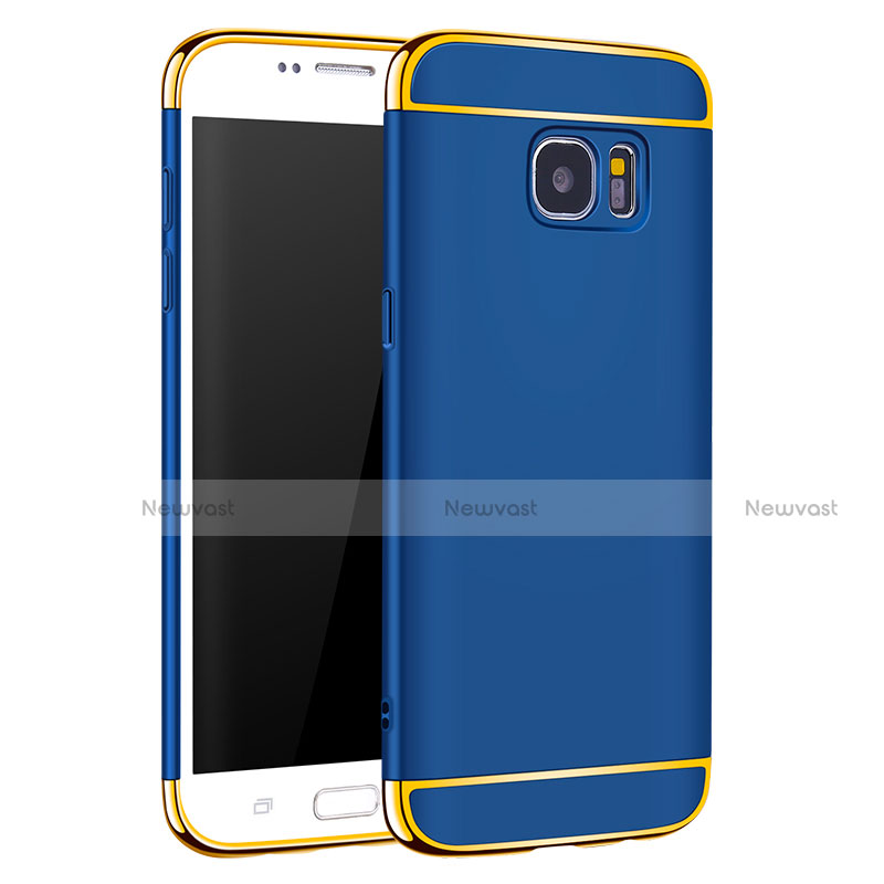 Luxury Metal Frame and Plastic Back Case for Samsung Galaxy S7 Edge G935F Blue