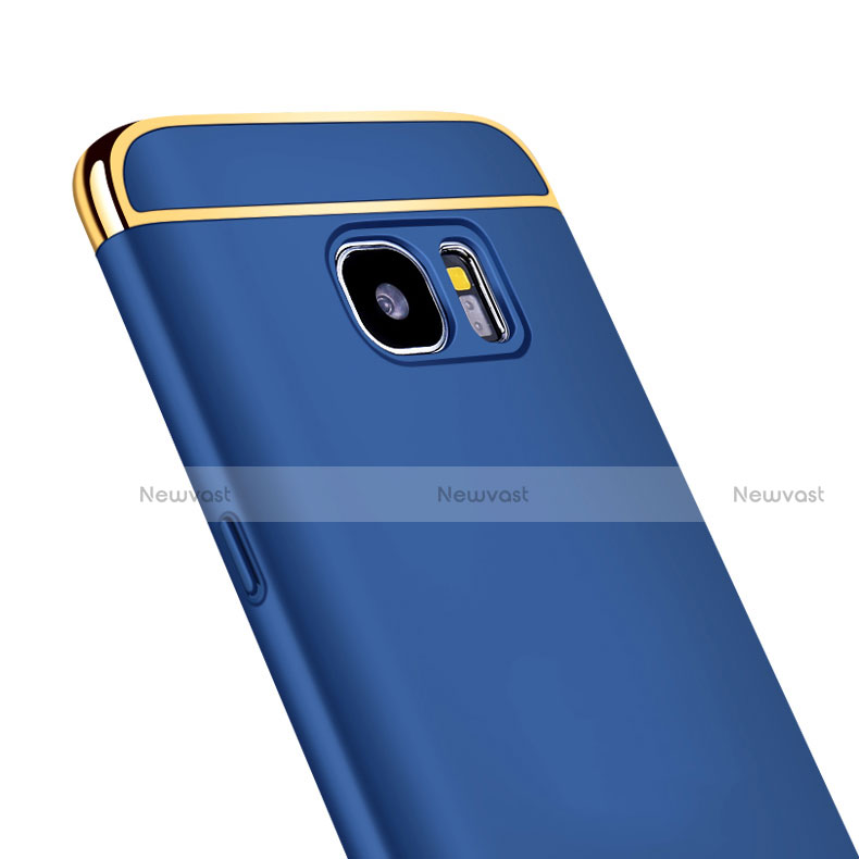 Luxury Metal Frame and Plastic Back Case for Samsung Galaxy S7 Edge G935F Blue