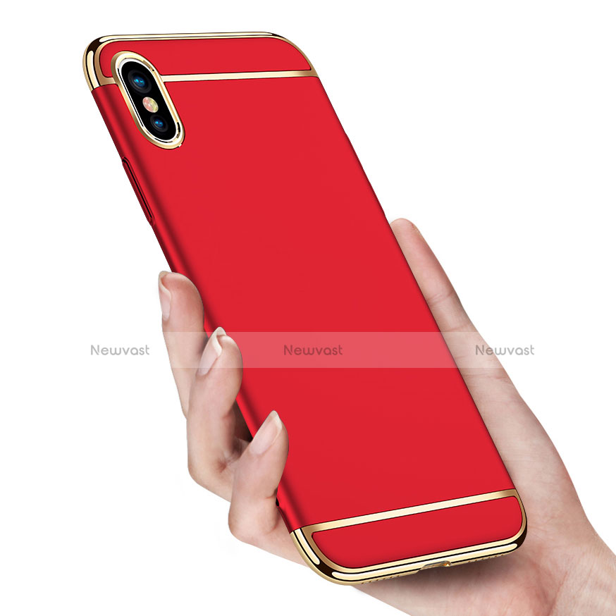 Luxury Metal Frame and Plastic Back Case M01 for Apple iPhone X Red