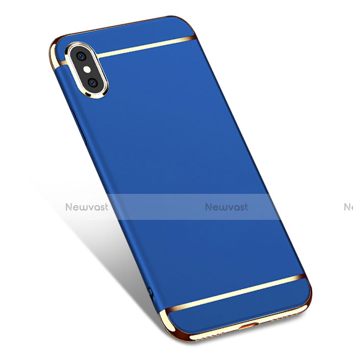 Luxury Metal Frame and Plastic Back Case M01 for Apple iPhone Xs Blue