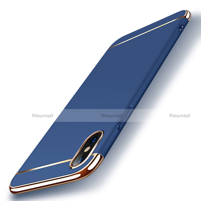 Luxury Metal Frame and Plastic Back Case M01 for Apple iPhone Xs Max Blue
