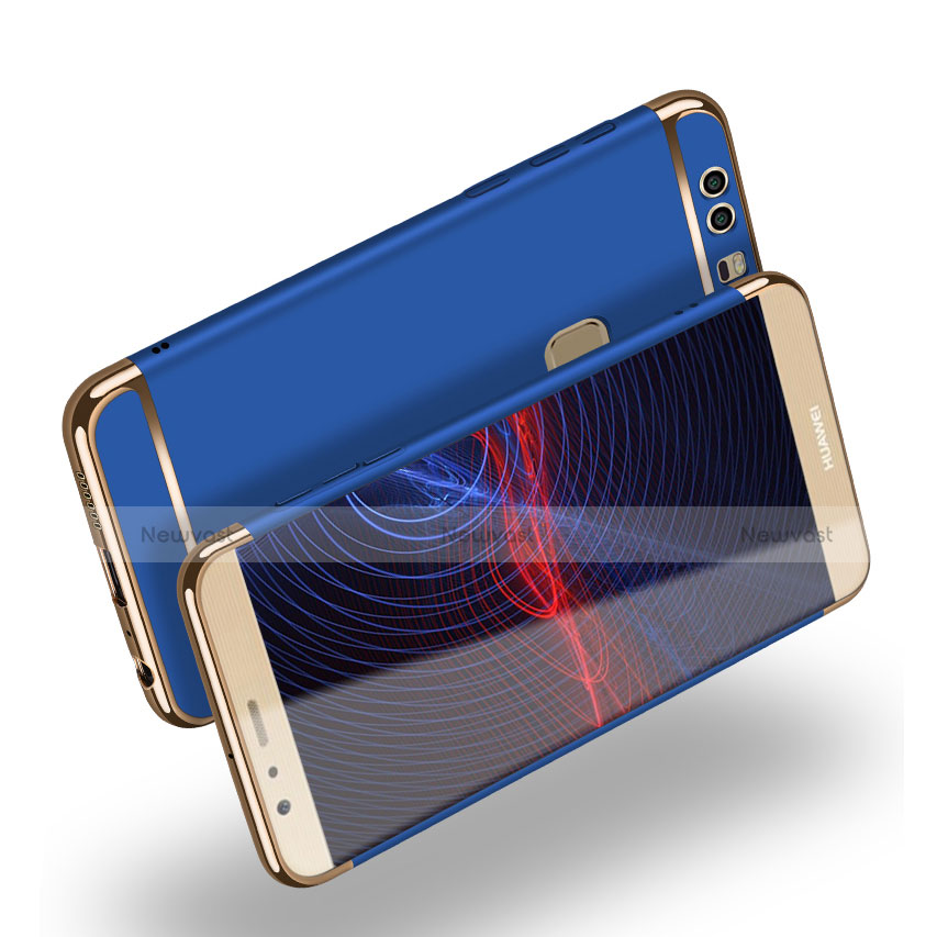 Luxury Metal Frame and Plastic Back Case M02 for Huawei P9 Blue