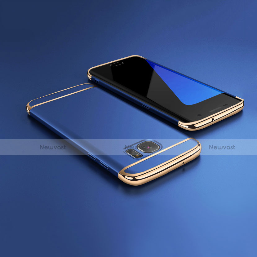 Luxury Metal Frame and Plastic Back Case M02 for Samsung Galaxy S7 Edge G935F Blue