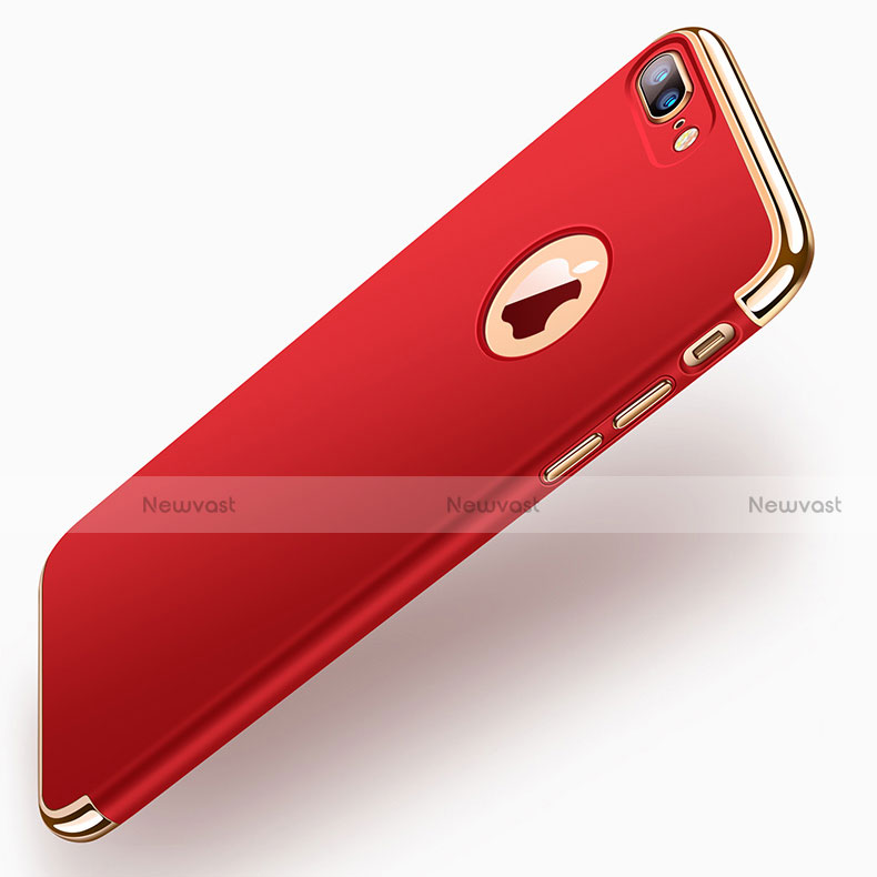 Luxury Metal Frame and Plastic Back Case R01 for Apple iPhone 8 Plus Red