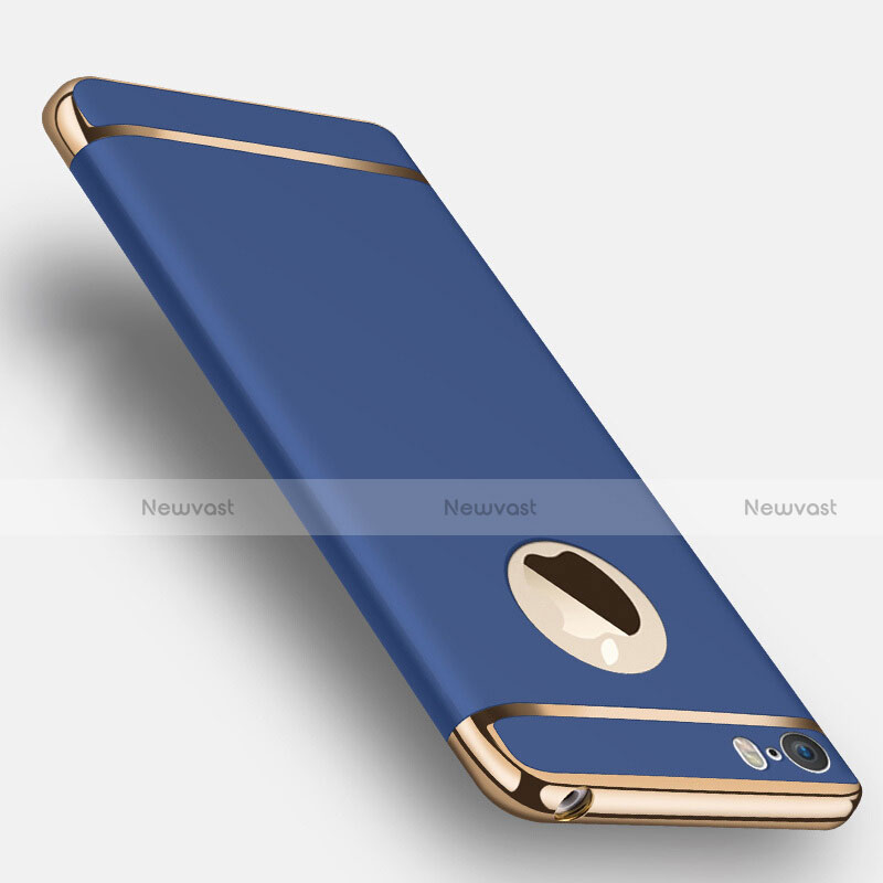 Luxury Metal Frame and Plastic Back Case T01 for Apple iPhone 5 Blue