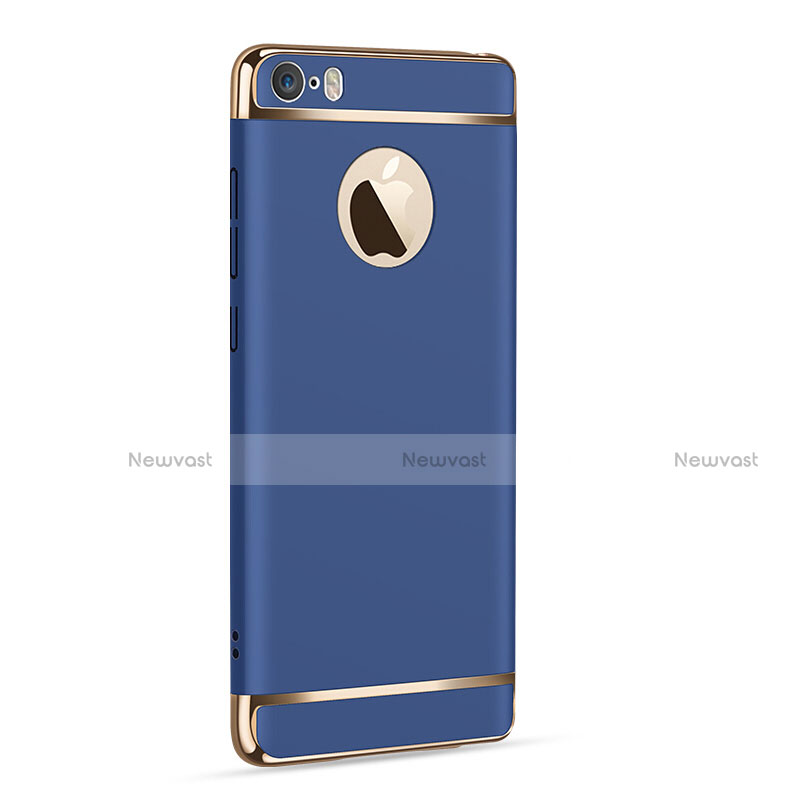 Luxury Metal Frame and Plastic Back Case T01 for Apple iPhone 5 Blue